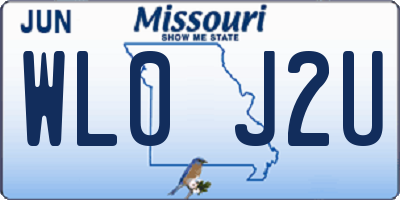 MO license plate WL0J2U