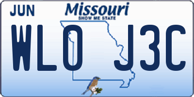 MO license plate WL0J3C