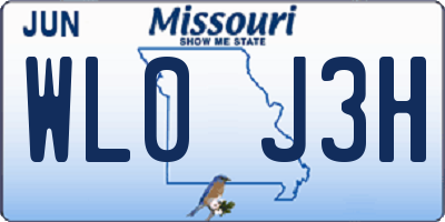 MO license plate WL0J3H