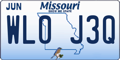 MO license plate WL0J3Q