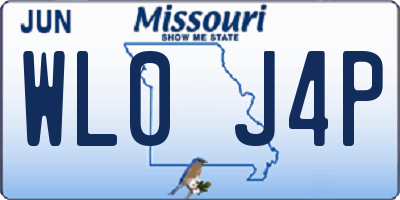 MO license plate WL0J4P