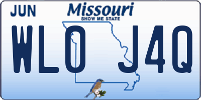 MO license plate WL0J4Q