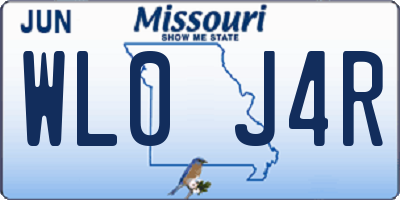 MO license plate WL0J4R