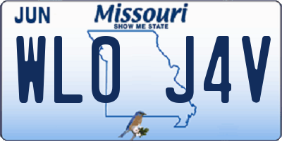 MO license plate WL0J4V