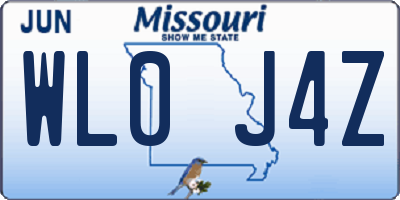 MO license plate WL0J4Z