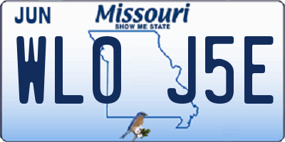 MO license plate WL0J5E