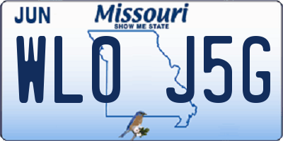 MO license plate WL0J5G