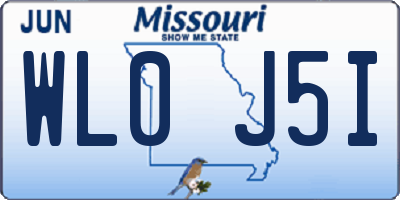 MO license plate WL0J5I