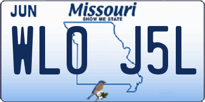 MO license plate WL0J5L