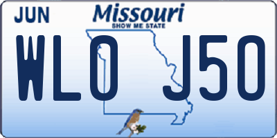 MO license plate WL0J5O