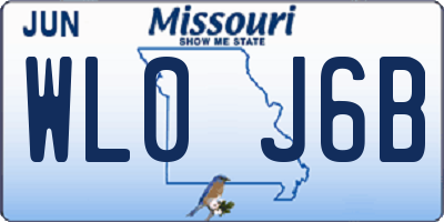 MO license plate WL0J6B