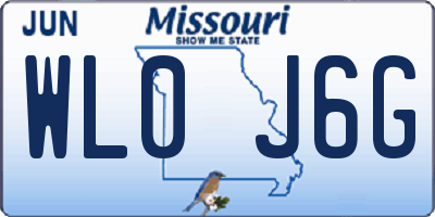 MO license plate WL0J6G
