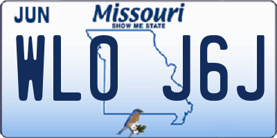 MO license plate WL0J6J