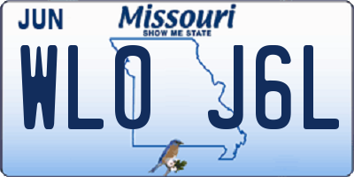 MO license plate WL0J6L