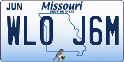 MO license plate WL0J6M