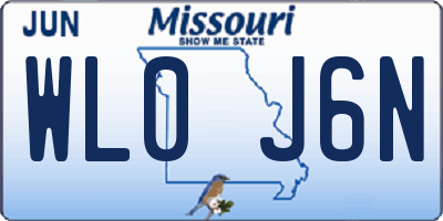 MO license plate WL0J6N