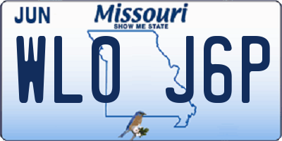 MO license plate WL0J6P