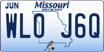 MO license plate WL0J6Q