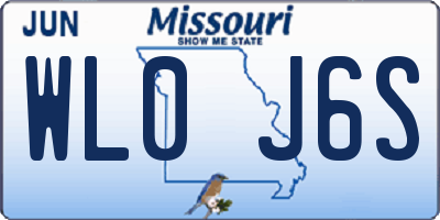 MO license plate WL0J6S