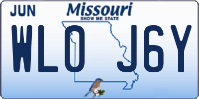MO license plate WL0J6Y