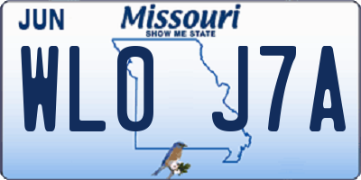 MO license plate WL0J7A