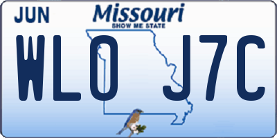 MO license plate WL0J7C