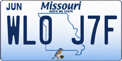 MO license plate WL0J7F