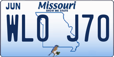 MO license plate WL0J7O