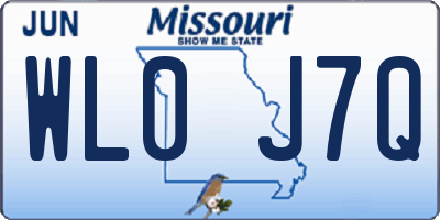 MO license plate WL0J7Q
