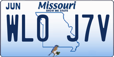 MO license plate WL0J7V