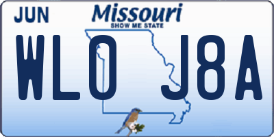 MO license plate WL0J8A