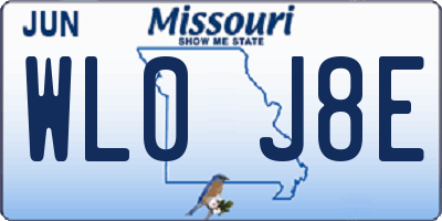 MO license plate WL0J8E