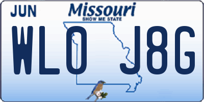 MO license plate WL0J8G