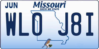 MO license plate WL0J8I