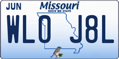 MO license plate WL0J8L