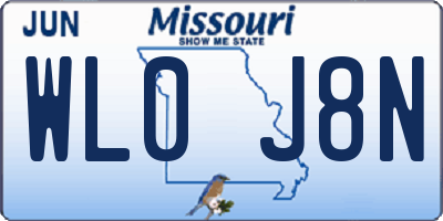 MO license plate WL0J8N
