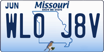 MO license plate WL0J8V