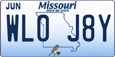 MO license plate WL0J8Y