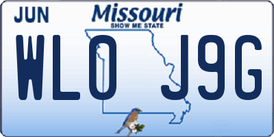 MO license plate WL0J9G
