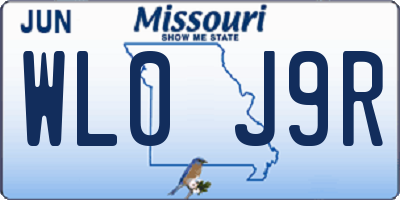 MO license plate WL0J9R