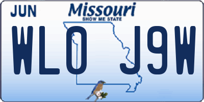 MO license plate WL0J9W