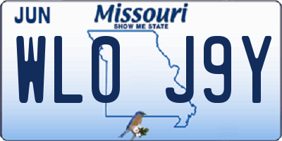 MO license plate WL0J9Y