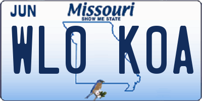 MO license plate WL0K0A
