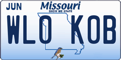 MO license plate WL0K0B