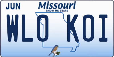 MO license plate WL0K0I
