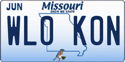 MO license plate WL0K0N
