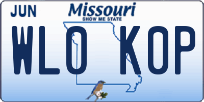 MO license plate WL0K0P