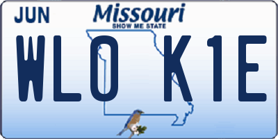 MO license plate WL0K1E