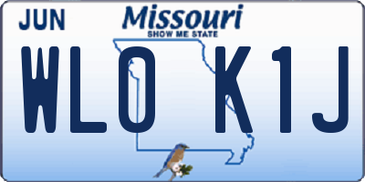 MO license plate WL0K1J