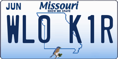 MO license plate WL0K1R